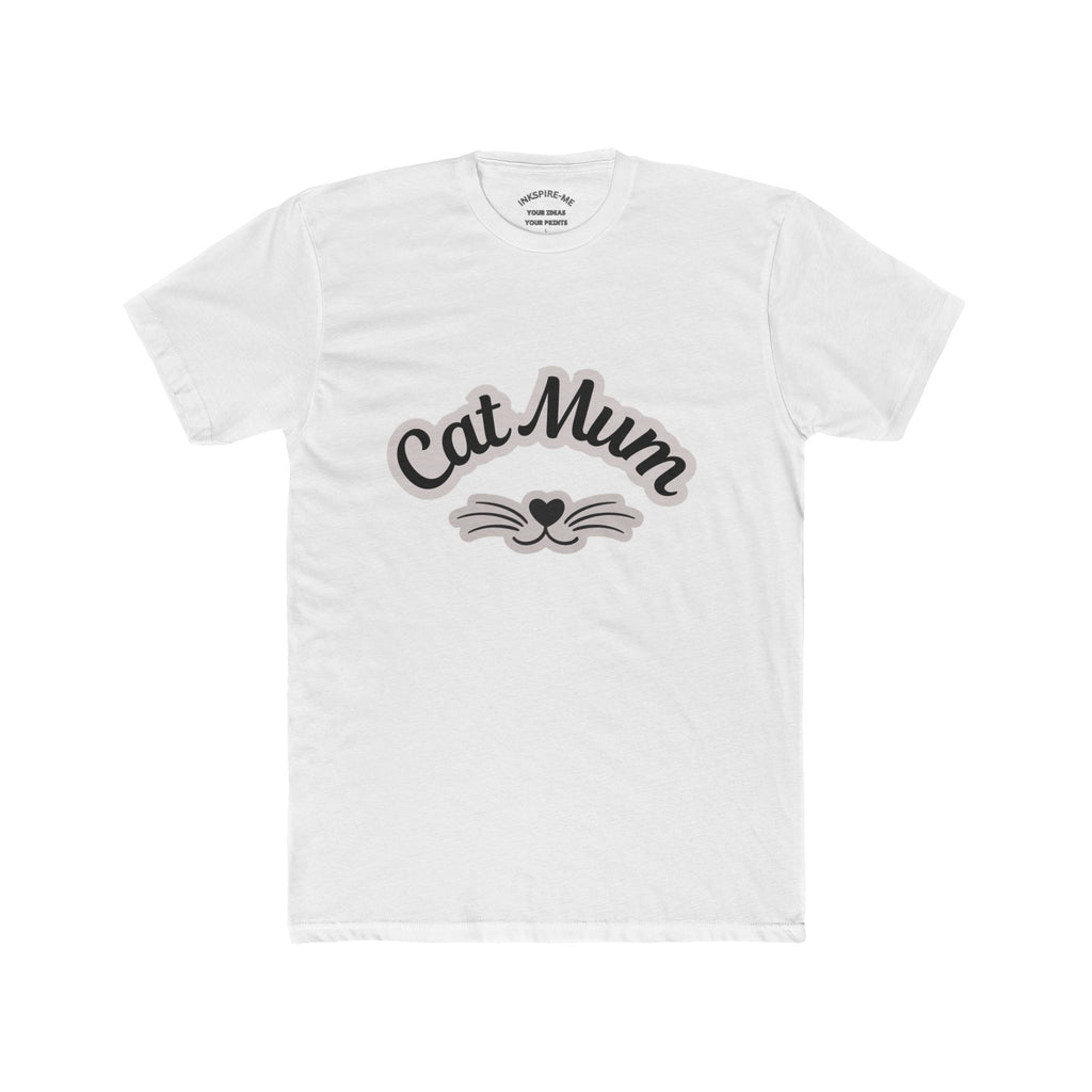 Cat Mum T-Shirt — Cute Cat Mom Tee with Whisker Heart Design