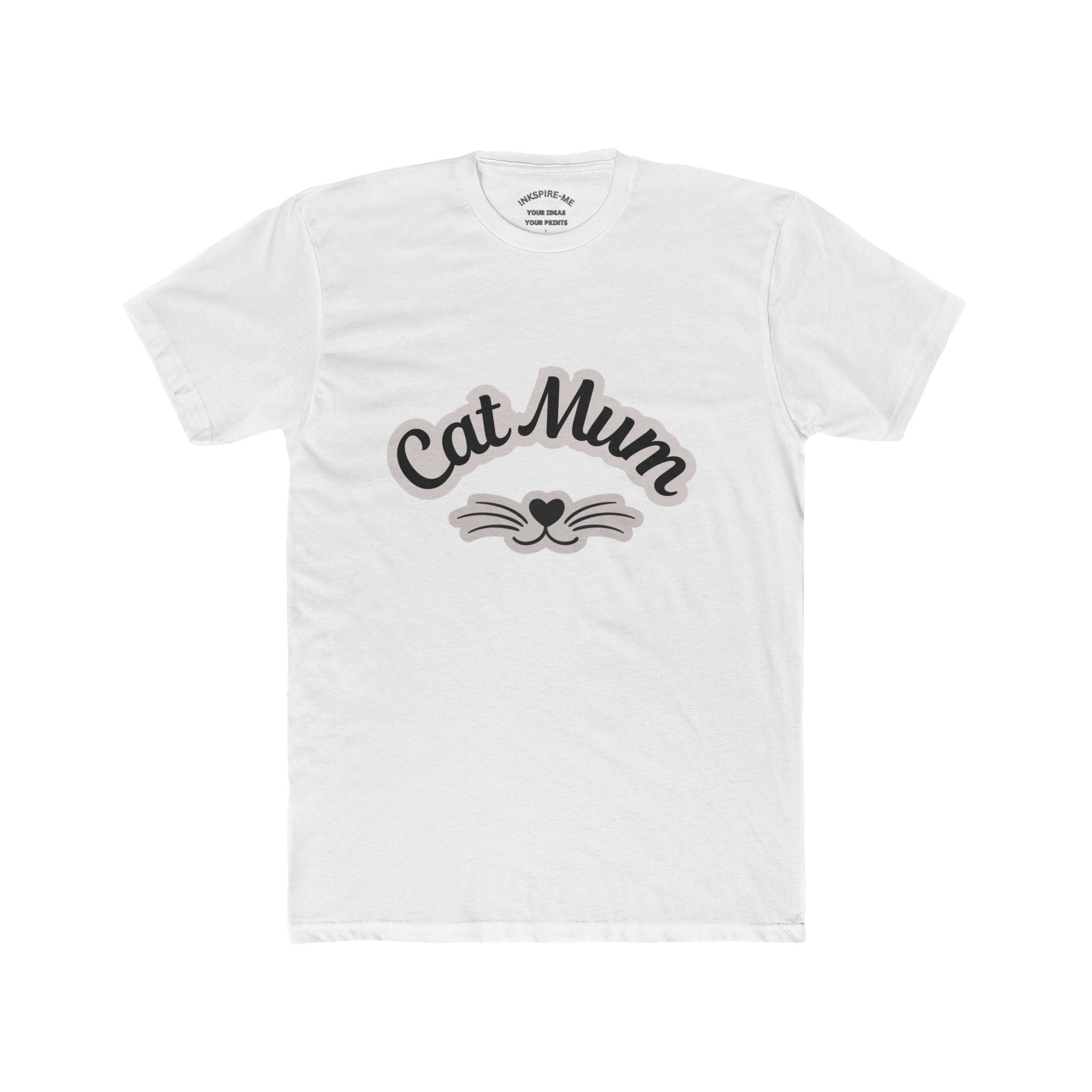 Cat Mum T-Shirt — Cute Cat Mom Tee with Whisker Heart Design