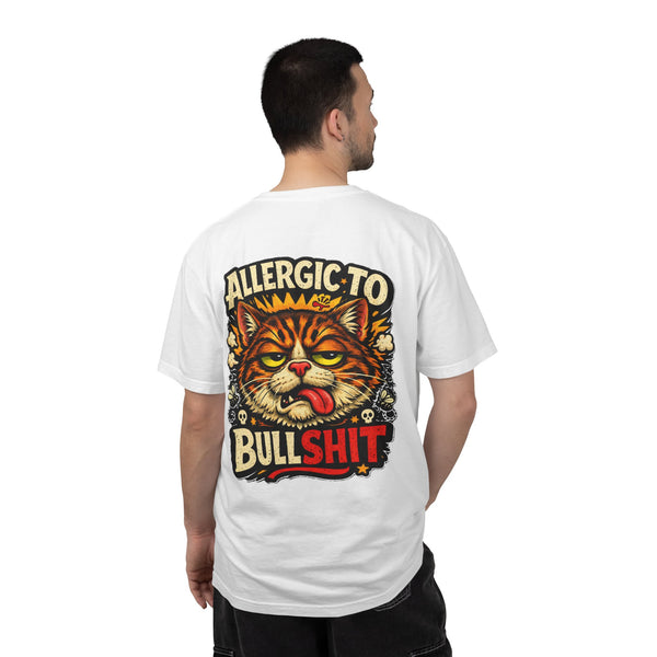 T-Shirt — "Allergic to Bullshit" Retro Cat Graphic Tee