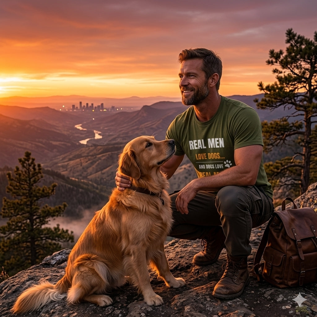 Dog Lover Tee — "Real Men Love Dogs" Graphic Shirt