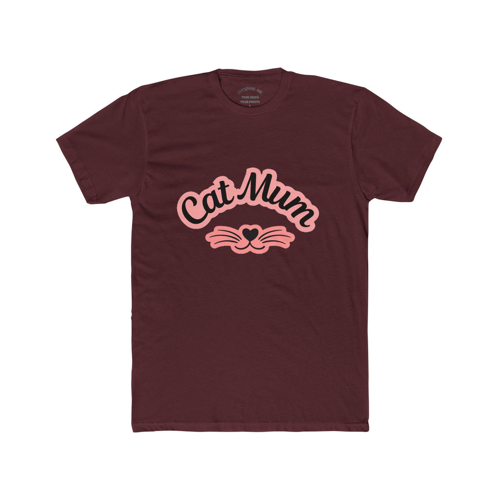 Cat Mum T-Shirt — Cute Cat Mom Tee with Whisker Heart Design