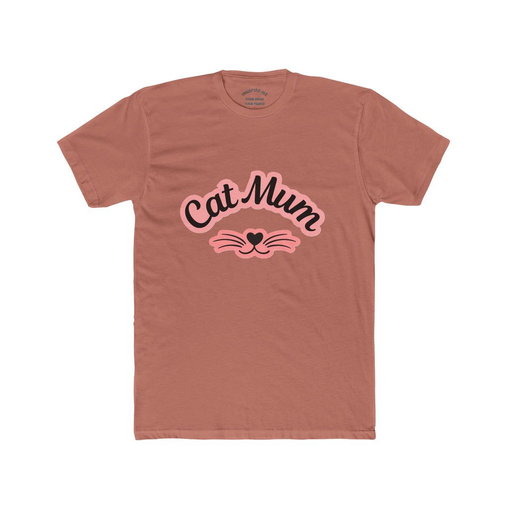 Cat Mum T-Shirt — Cute Cat Mom Tee with Whisker Heart Design
