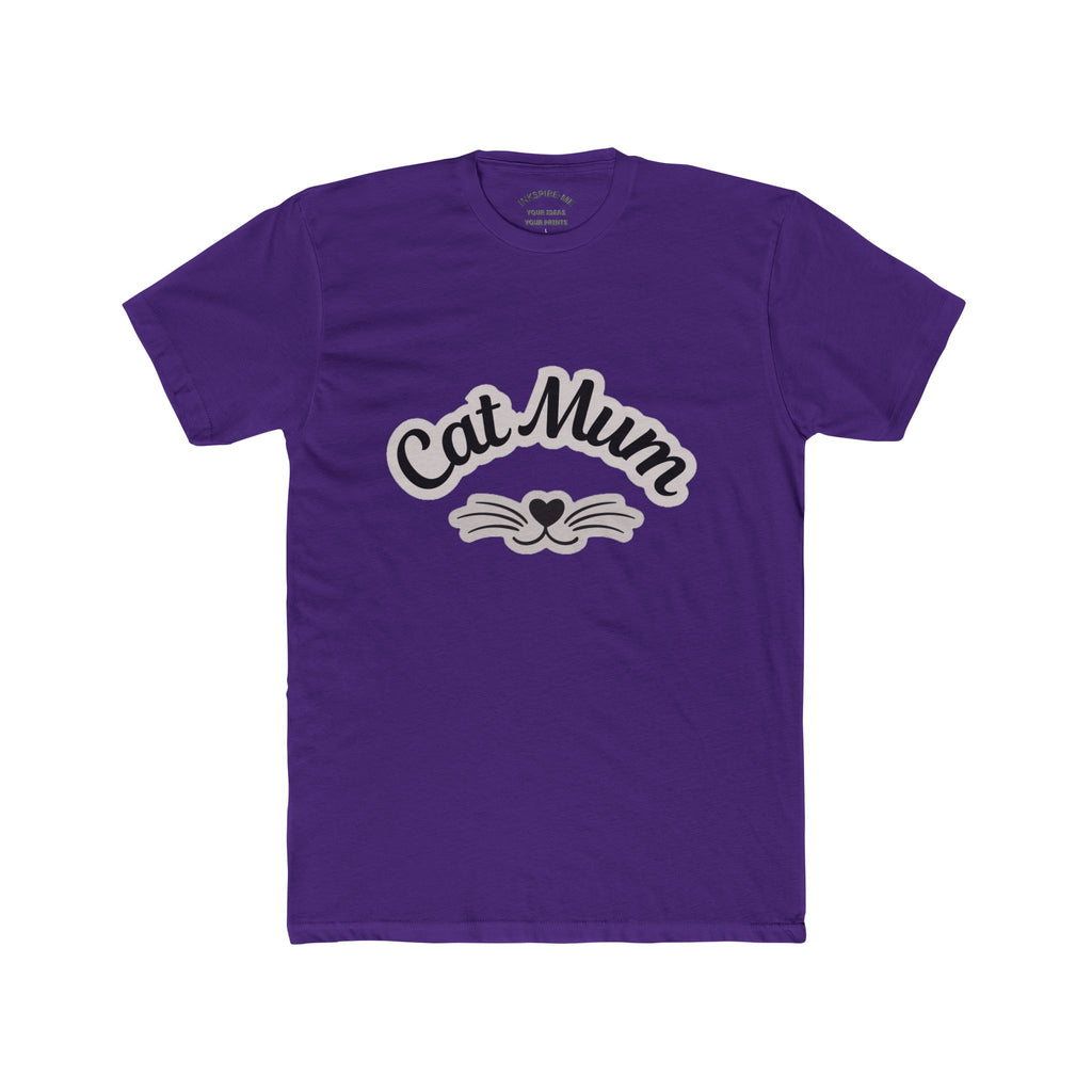 Cat Mum T-Shirt — Cute Cat Mom Tee with Whisker Heart Design