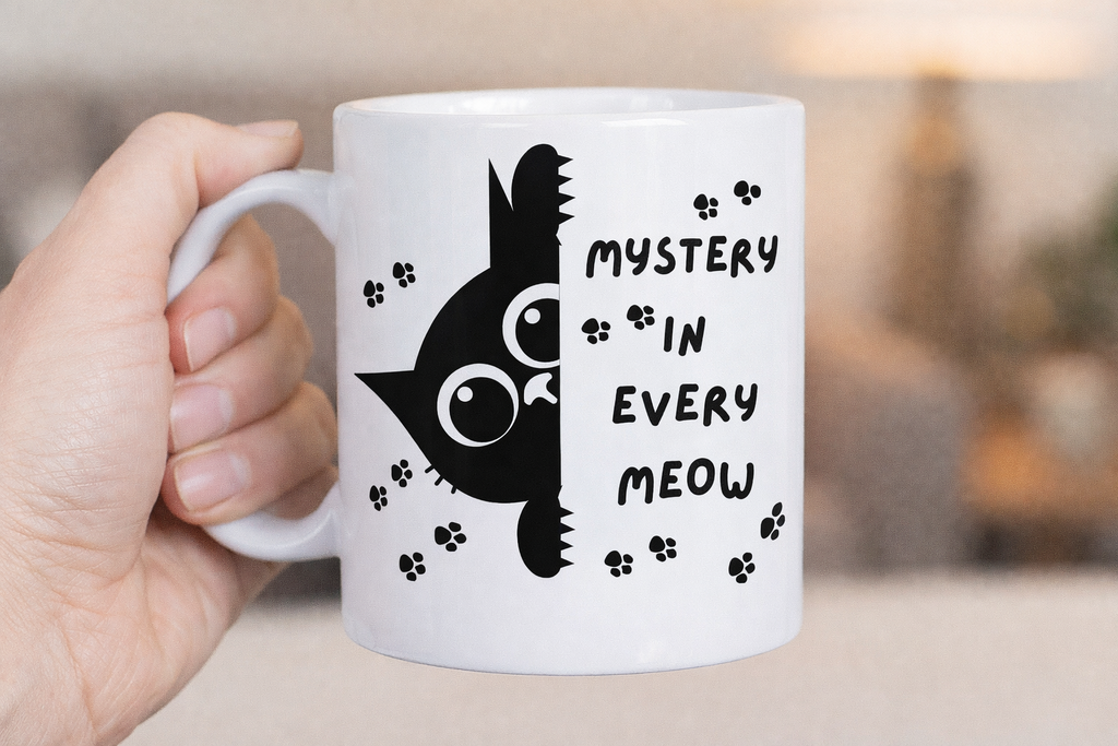 Black Cat Ceramic Mug – Mystery in Every Meow