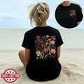 Women's Floral Graphic Cotton Tee – Minimalist Streetwear