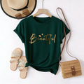 Women's Cotton T-Shirt "Beautiful" – Minimalist Summer Tee