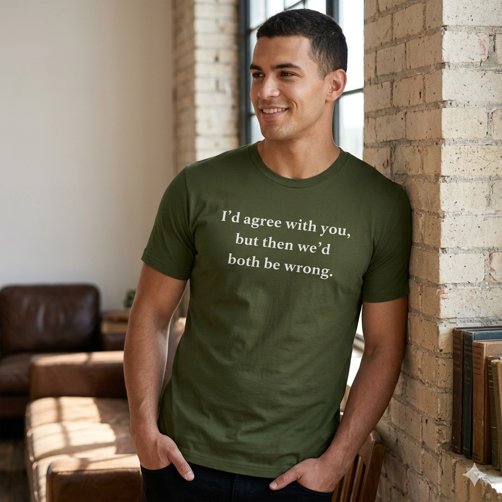 Funny Sarcastic Graphic T-Shirt | "I’d Agree With You" Cotton Tee